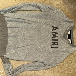 AMIRI Heather Gray Logo Sweatshirt